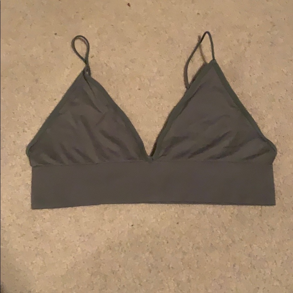 Olive Green Skinny Strap Bra